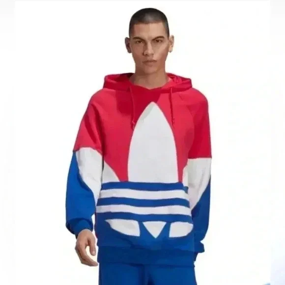 SOLD NWT ADIDAS. Hoody, sweatshirt, sweater,classic LOGO vibrant colors MEDIUM - Picture 1 of 10